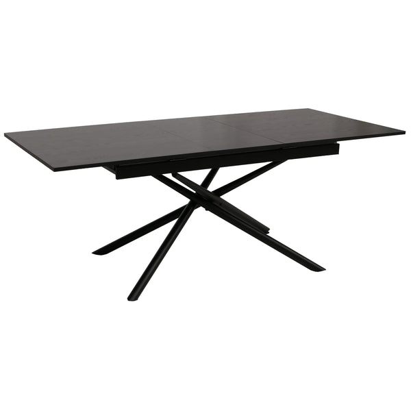 Esszimmertisch Ausziehtisch Esstisch Eisen MDF 160-200x90cm Stein-Optik schwarz
