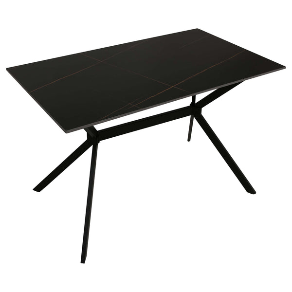 Esszimmertisch Esstisch Sinterstein Metall 120cm Marmor-Optik schwarz-gold