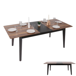 Esszimmertisch Esstisch ausziehbar 160-200x90cm Sheesham-Optik dunkle Beine