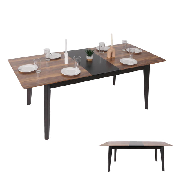 Esszimmertisch Esstisch ausziehbar 160-200x90cm Sheesham-Optik dunkle Beine