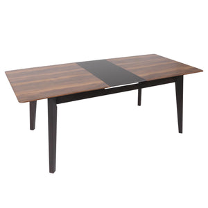 Esszimmertisch Esstisch ausziehbar 160-200x90cm Sheesham-Optik dunkle Beine