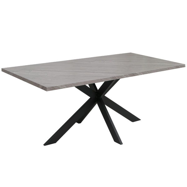 Esszimmertisch Küchentisch Esstisch Industrial MDF Metall 180cm Marmor-Optik grau