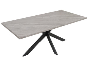 Esszimmertisch Küchentisch Esstisch Industrial MDF Metall 180cm Marmor-Optik grau