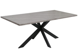 Esszimmertisch Küchentisch Esstisch Industrial MDF Metall 180cm Marmor-Optik grau