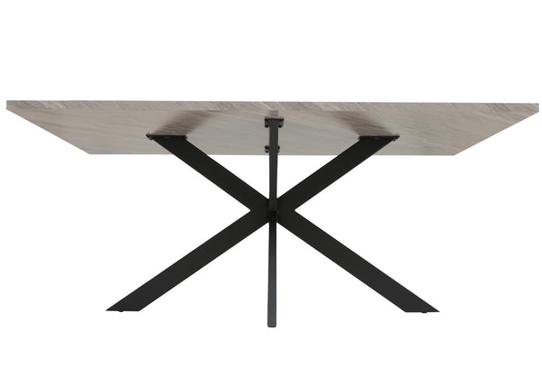 Esszimmertisch Küchentisch Esstisch Industrial MDF Metall 180cm Marmor-Optik grau