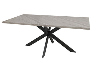 Esszimmertisch Küchentisch Esstisch Industrial MDF Metall 180cm Marmor-Optik grau