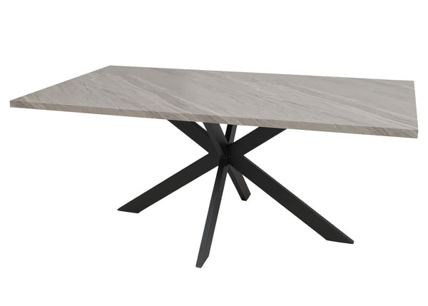 Esszimmertisch Küchentisch Esstisch Industrial MDF Metall 180cm Marmor-Optik grau