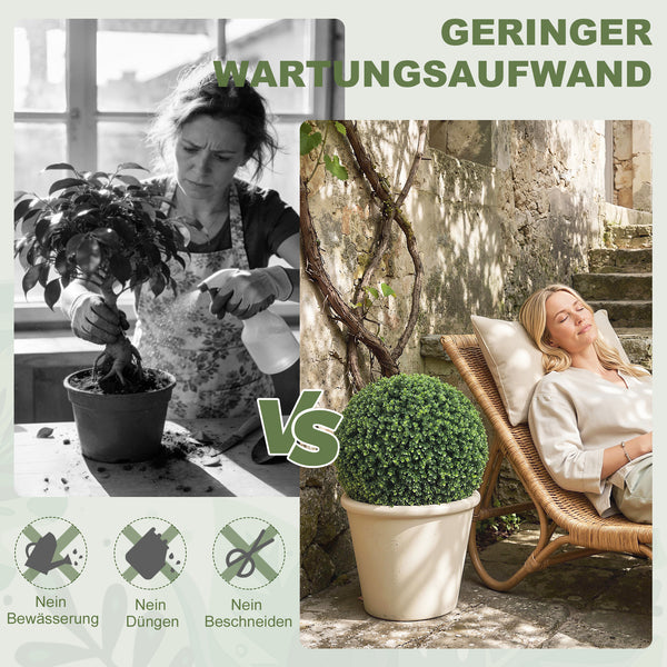 Eukalyptuskugeln künstlich UV-beständig 2er-Set für aussen 52cm