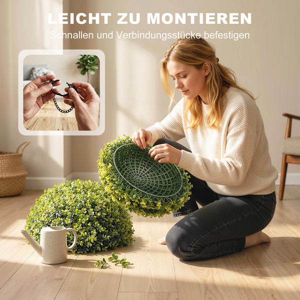 Eukalyptuskugeln künstlich UV-beständig 2er-Set für aussen 52cm