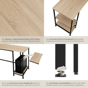 Computer-Schreibtisch Stoke Industrial Holz hell, Eiche Sonoma