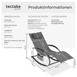 Gartenliege Taya grau pro Stück