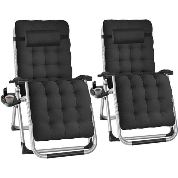 2er Set Sonnenliege Cloud schwarz 2er Set