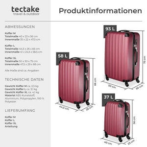 Reisekofferset Hartschale, rot