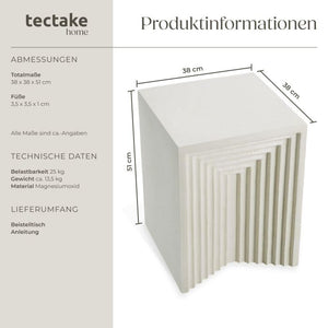 Beistelltisch Aline In- und Outdoor beige 38 x 38 x 51 cm