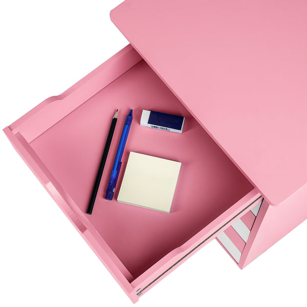 Rollcontainer aus Holz, rosa