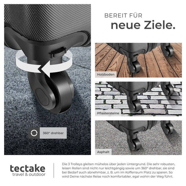 Reisekofferset Hartschale, schwarz