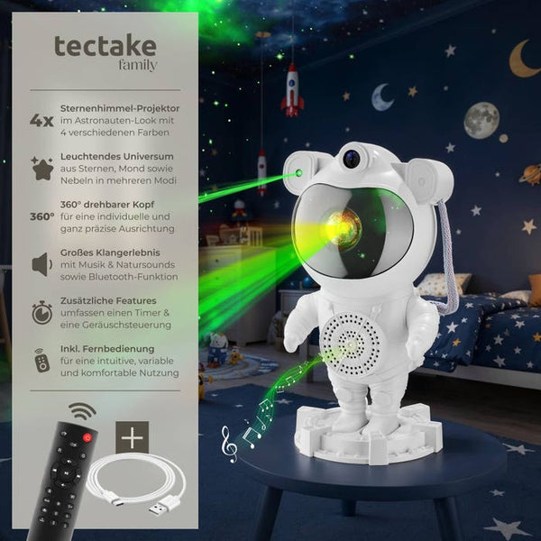 LED-Sternenhimmel-Projektor Astronaut weiss