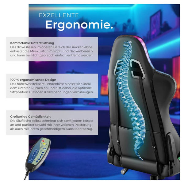 Tartaros gaming chair black/azure 