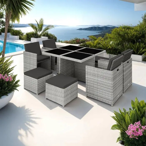 Aluminium Rattan Sitzgruppe Manhattan