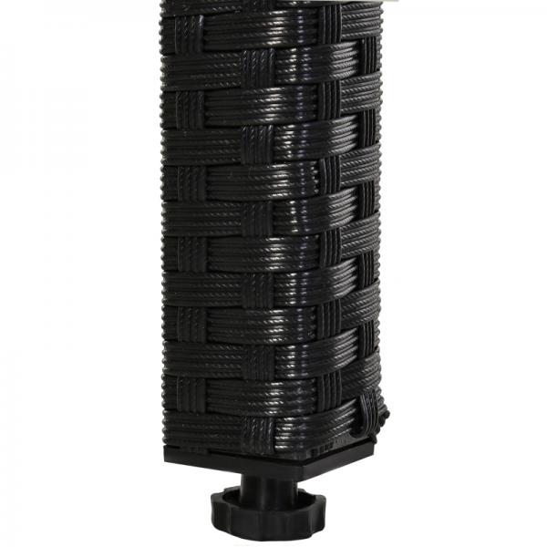 5-teilige Polyrattan Sitzgruppe Essgruppe Gartenset Garnitur mit Kissen Schwarz