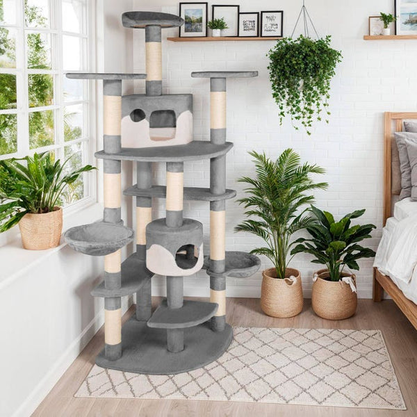 Kratzbaum Nelly 204cm grau/weiss