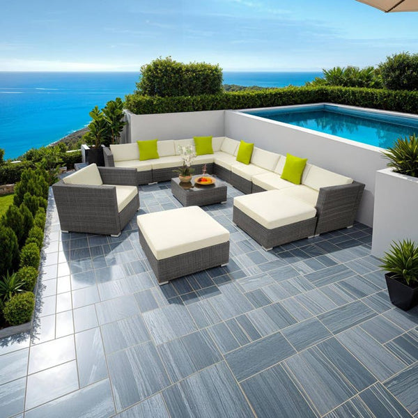Rattan Lounge Las Vegas grau