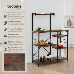 Küchenregal Crawley Industrial Holz dunkel, rustikal