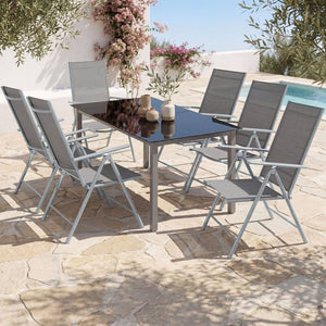 Gartenstuhl Marcellino silber 8er Set