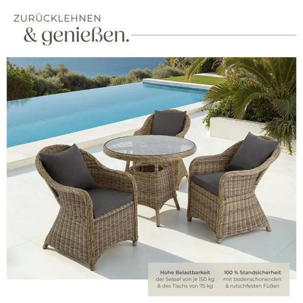 Aluminium Rattan Sitzgruppe Zürich
