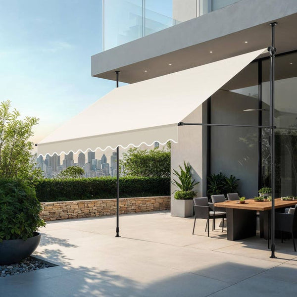 Klemmmarkise beige 300 x 180 cm