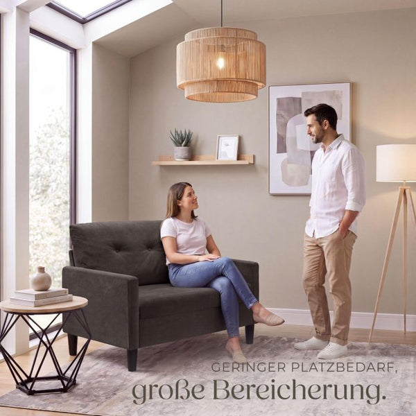Sofa Viborg 2-Sitzer mit Federkern grau
