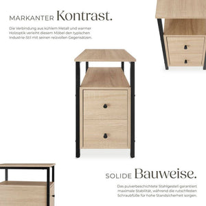 Nachttisch Tullamore Industrial Holz hell, Eiche Sonoma