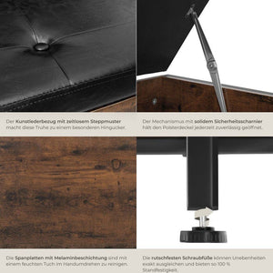Sitztruhe Calico Industrial Holz dunkel, rustikal