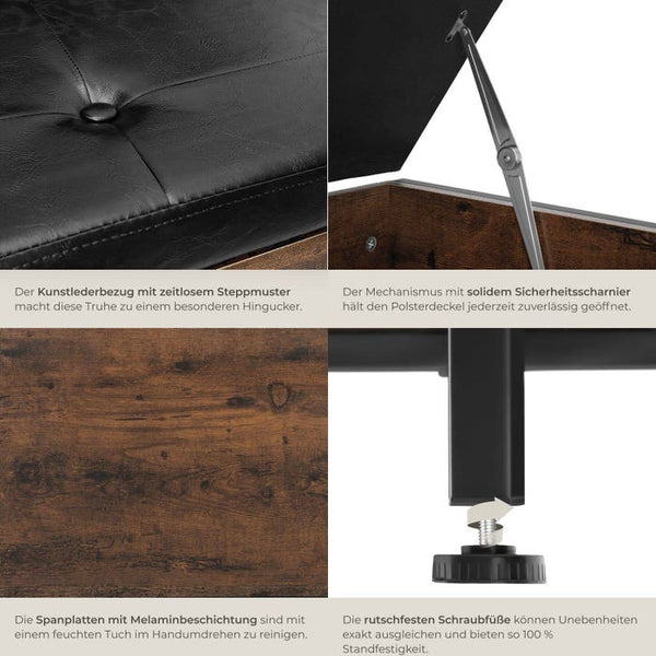 Sitztruhe Calico Industrial Holz dunkel, rustikal