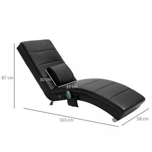 Liegesessel Fernsehsessel mit Zero-G Lounge Kunstleder Massage MDF Metall Schwarz
