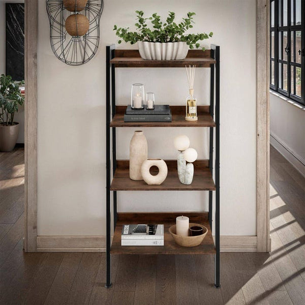 Leiterregal Chatham Industrial Holz dunkel, rustikal 57,5 x 34 x 138 cm