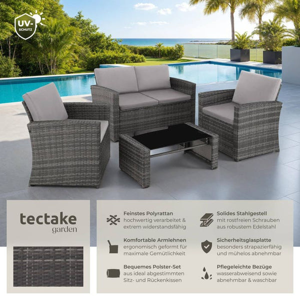 Rattan Lounge Lucca grau/hellgrau