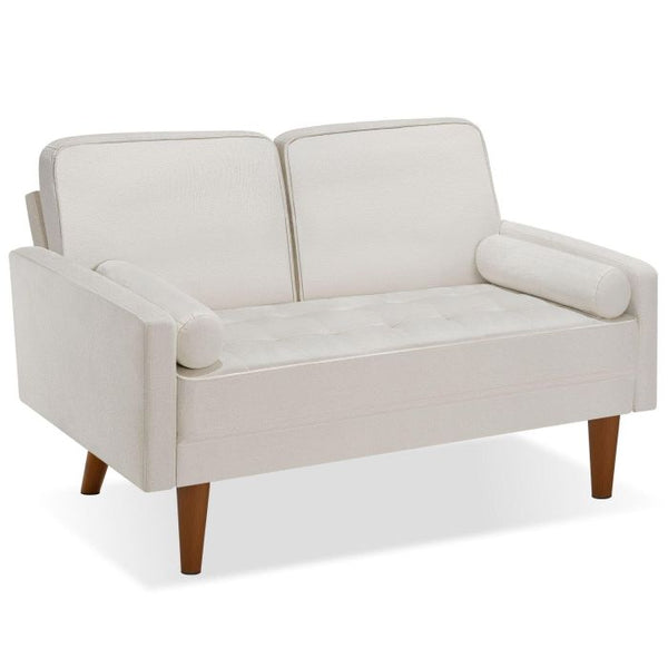 Sofa Skagen 2-Sitzer mit Federkern Samtoptik creme