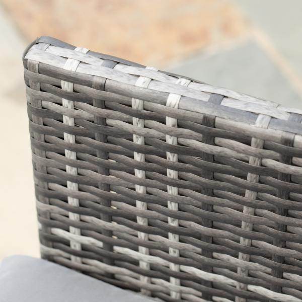 Polyrattan Sitzgruppe für 4 Personen Essgruppe Gartenset Garnitur mit Kissen, Grau