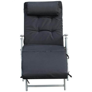 Sonnenliege Strandliege Gartenliege 7-stufig Verstellbar Klappbar Metall Schwarz