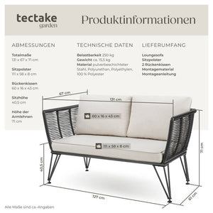 Garten-Loungesofa Sundo