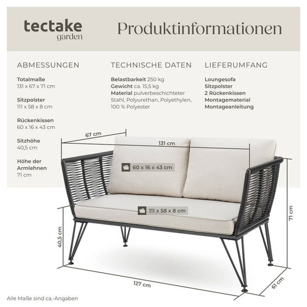 Garten-Loungesofa Sundo