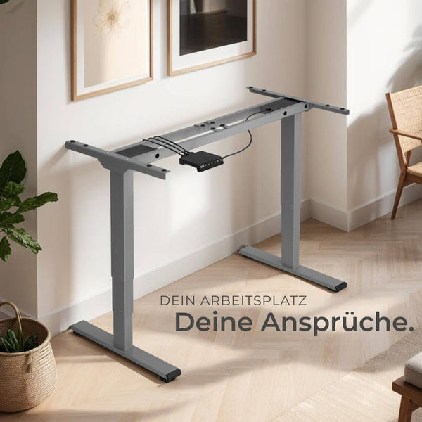 Telaio per tavolo Twain, regolabile in altezza, 110-168x60x60-125cm, grigio