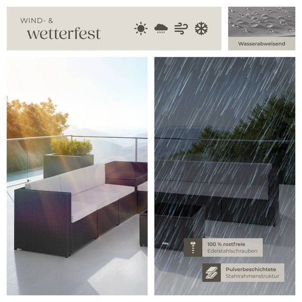 Rattan Lounge Verona schwarz