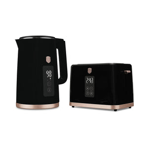 Berlinger Haus Wasserkocher & Toaster mit Digitalanzeige Black Rose Collection