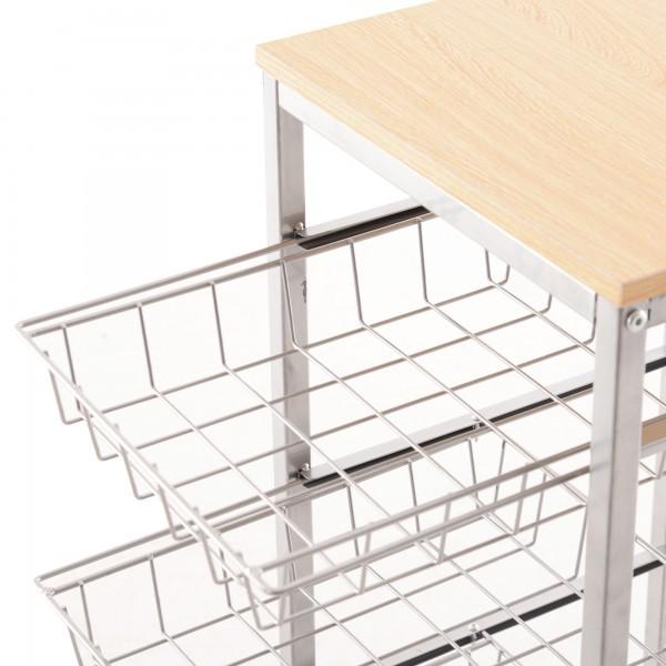 Küchenwagen Rollwagen 4-stöckig rollbar Weiss