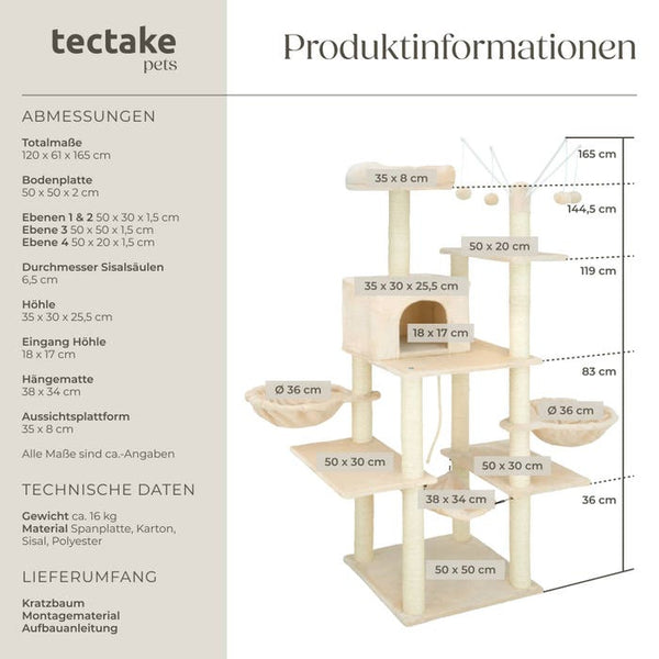 Kratzbaum Lilou 165cm beige