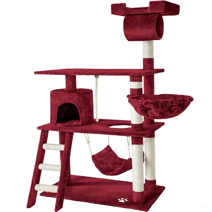 Arbre à chat Marcel, 141 cm, rouge bordeaux