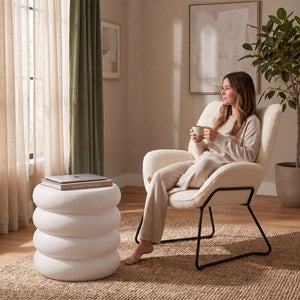 Beistelltisch Adina rund In- und Outdoor beige Ø 45 x 46 cm