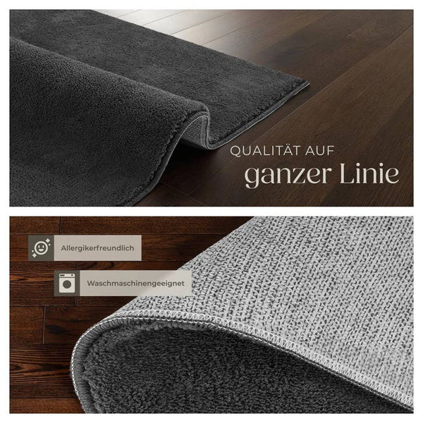 Tapis à poils courts Soft Zone anthracite 80 x 150 cm 